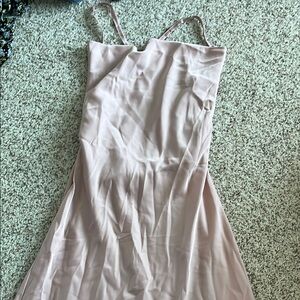 Elegant Blush Pink Spaghetti Strap Dress. Backless. Never worn.  Midi